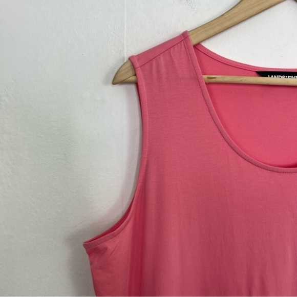 NWOT Land's End Pink Orange Tiered Jersey Maxi Dress Size XL Tall - Picture 5 of 13